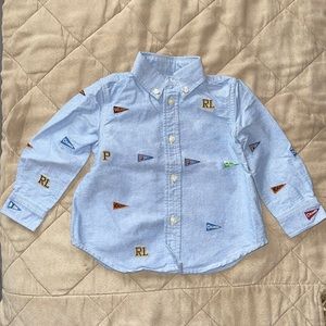 Ralph Lauren Toddler Boys Oxford Shirt (blue)